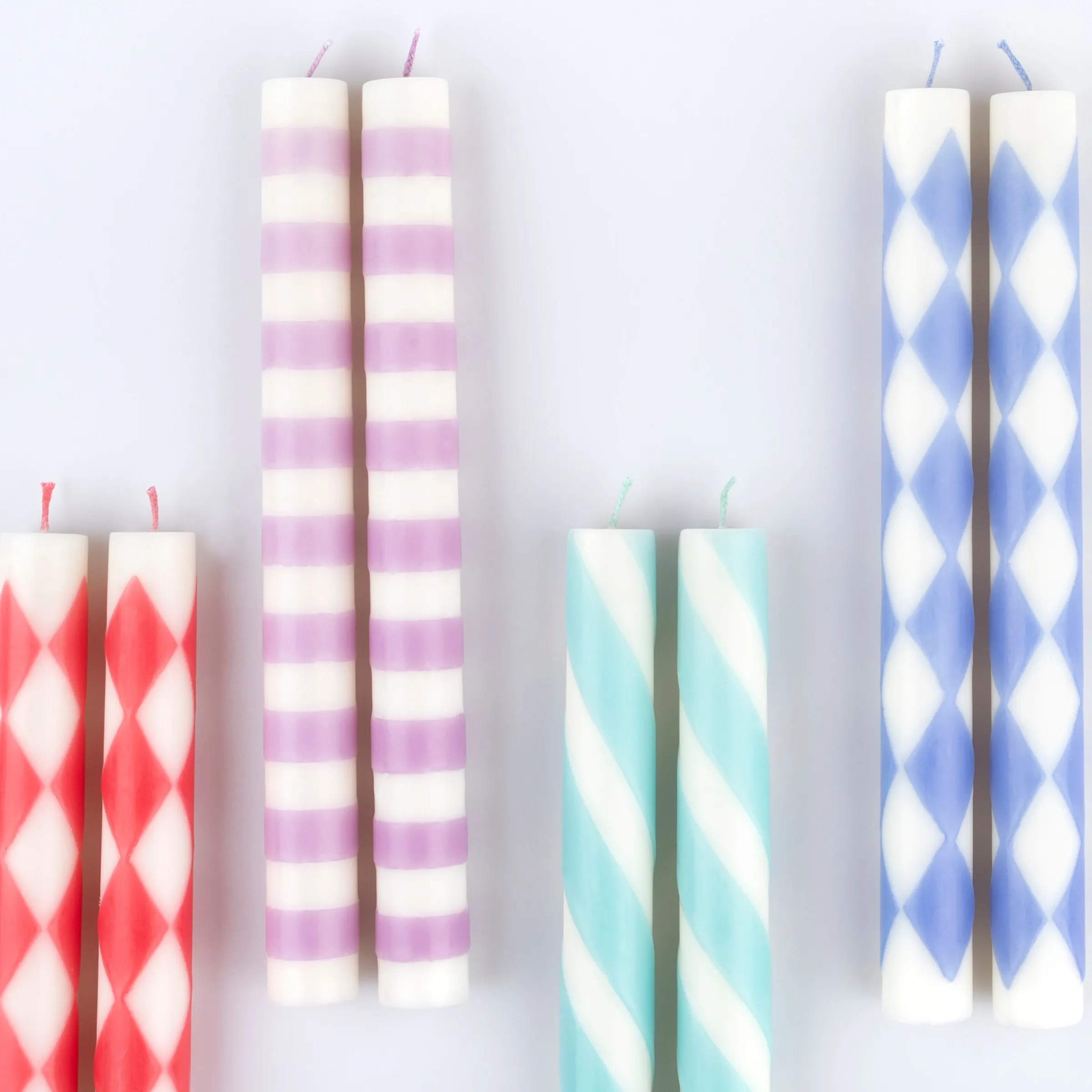 Patterned Table Candles (x 12)>Meri Meri Fashion
