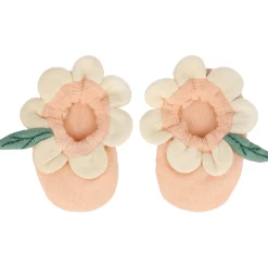 Peach Daisy Baby Booties>Meri Meri Fashion