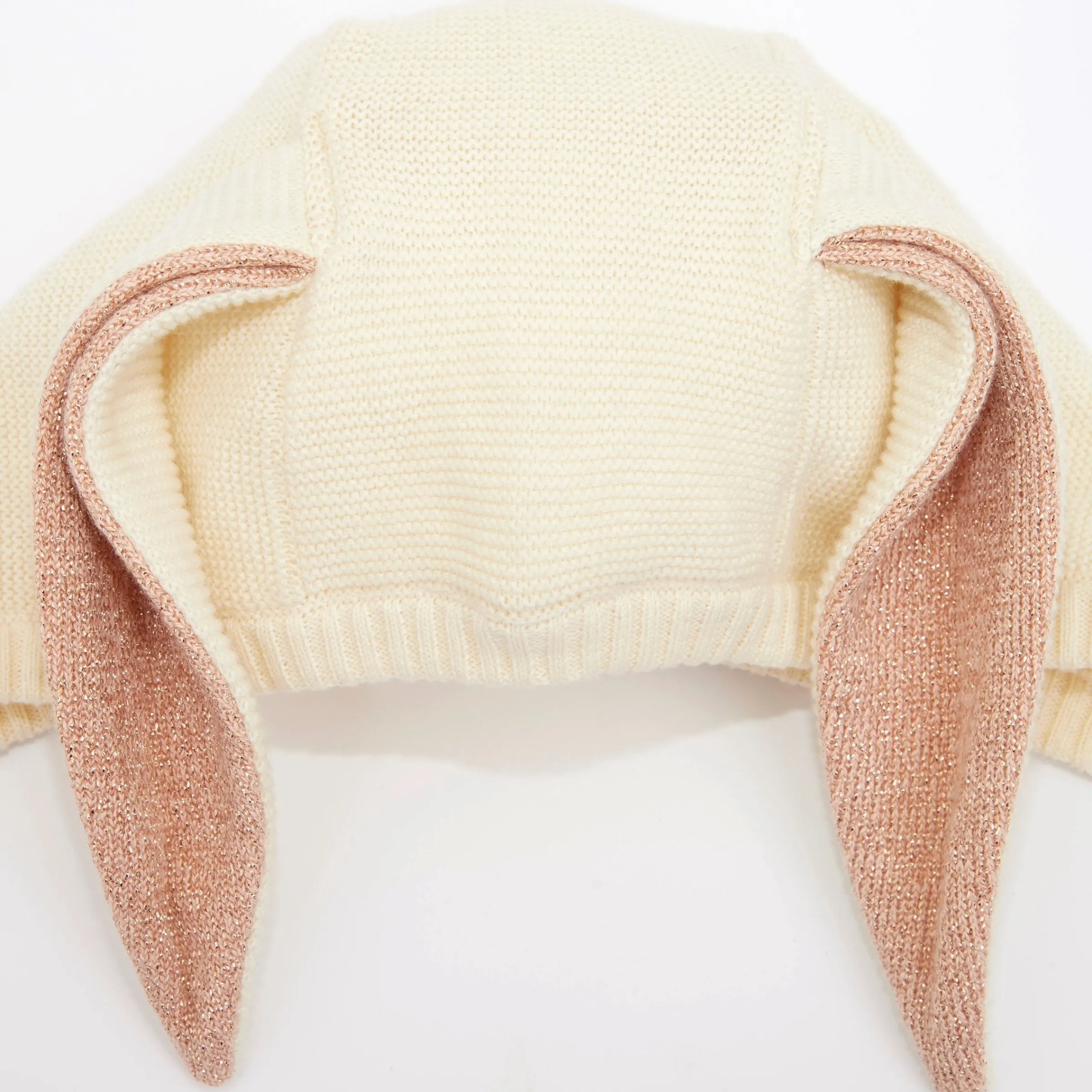 Peach Sparkle Bunny Baby Bonnet>Meri Meri Fashion