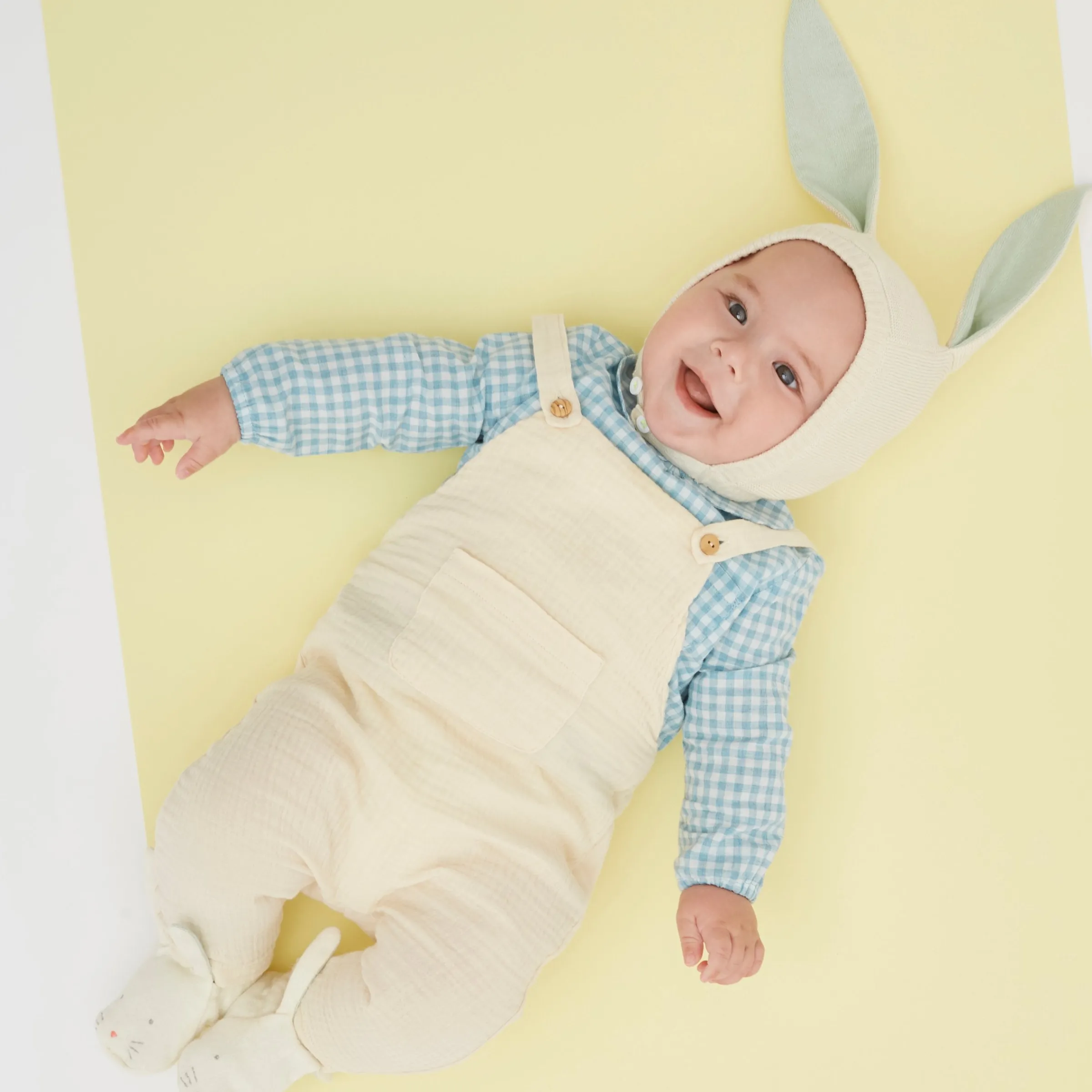 Peach Sparkle Bunny Baby Bonnet>Meri Meri Fashion