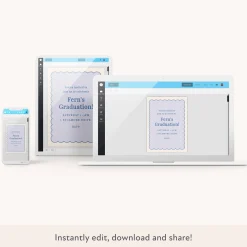 Periwinkle Scallop Download & Print Invitation>Meri Meri New
