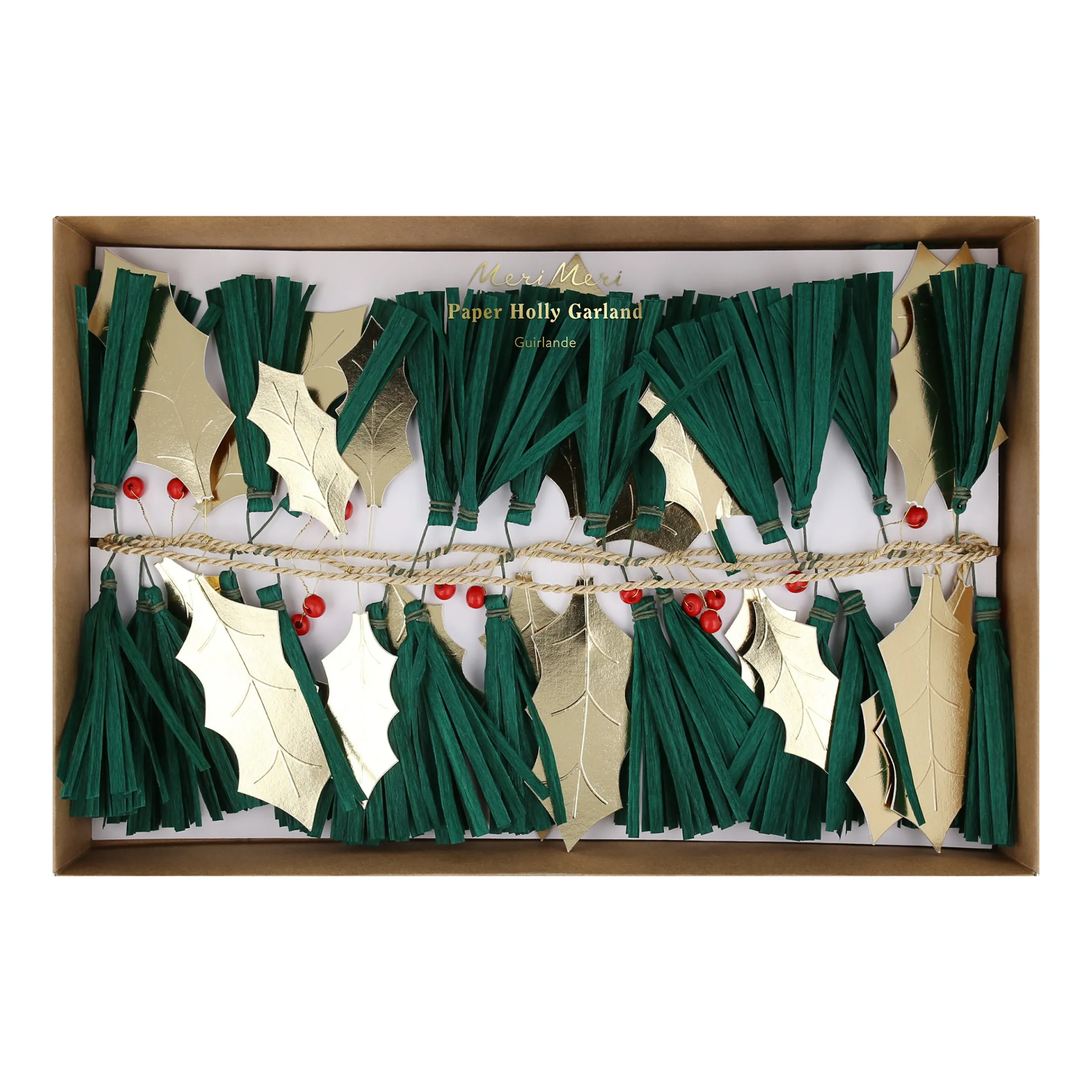Pine Needles & Golden Holly Garland>Meri Meri Outlet
