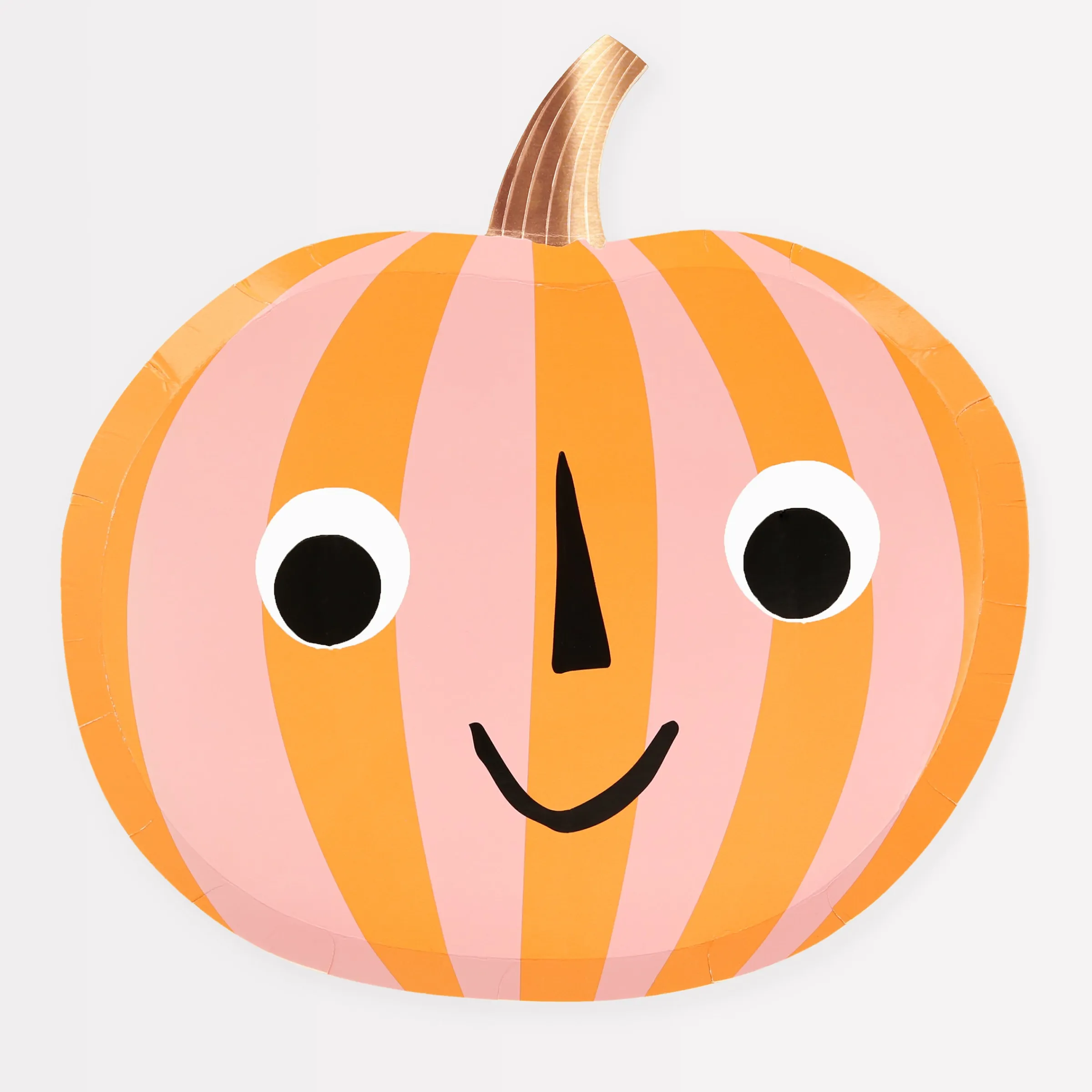 Pink & Orange Stripy Pumpkin Plates (x 8)>Meri Meri Clearance