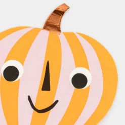 Pink & Orange Stripy Pumpkin Napkins (x 16)><noscript><img width=