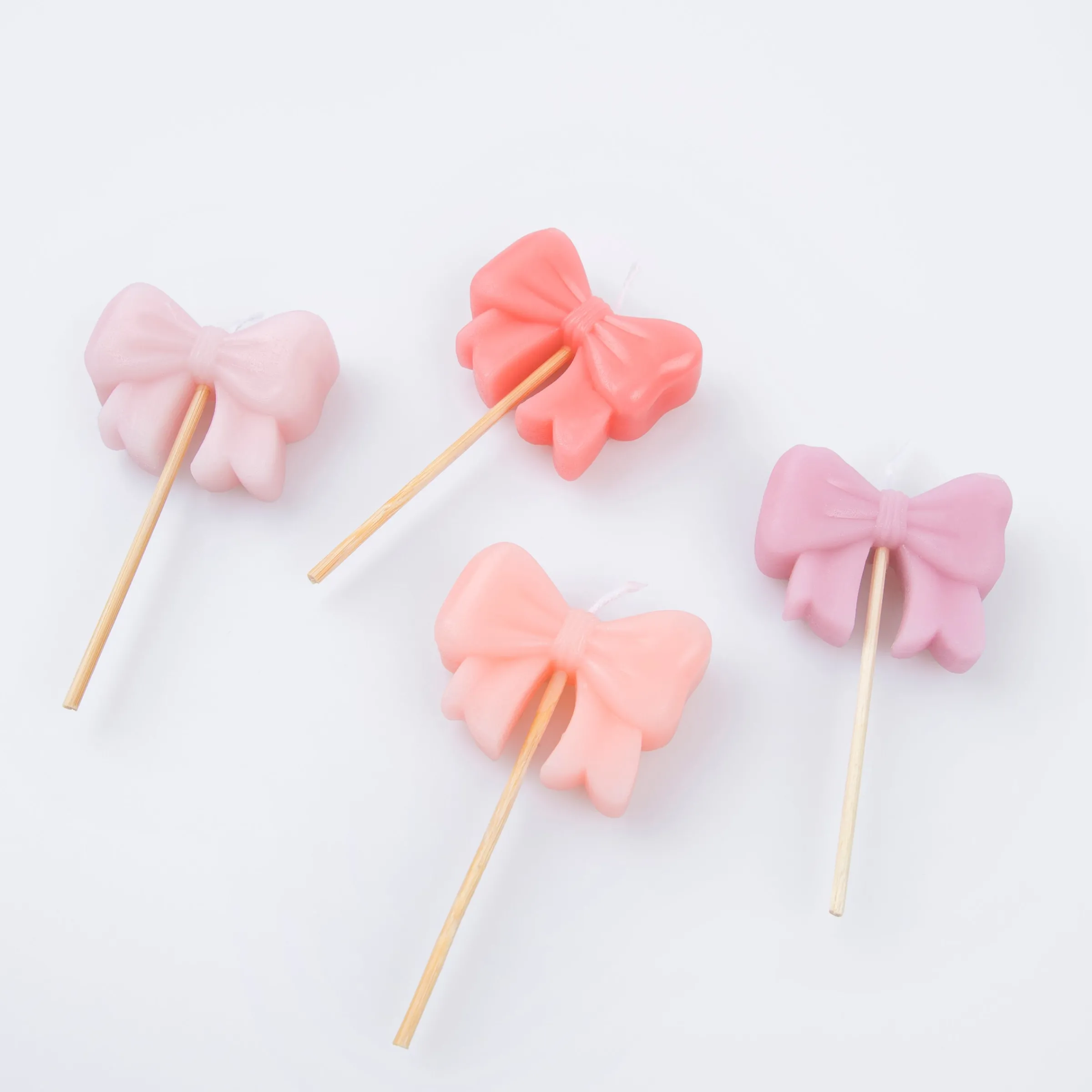 Pink Bow Candles (x 4)>Meri Meri Best