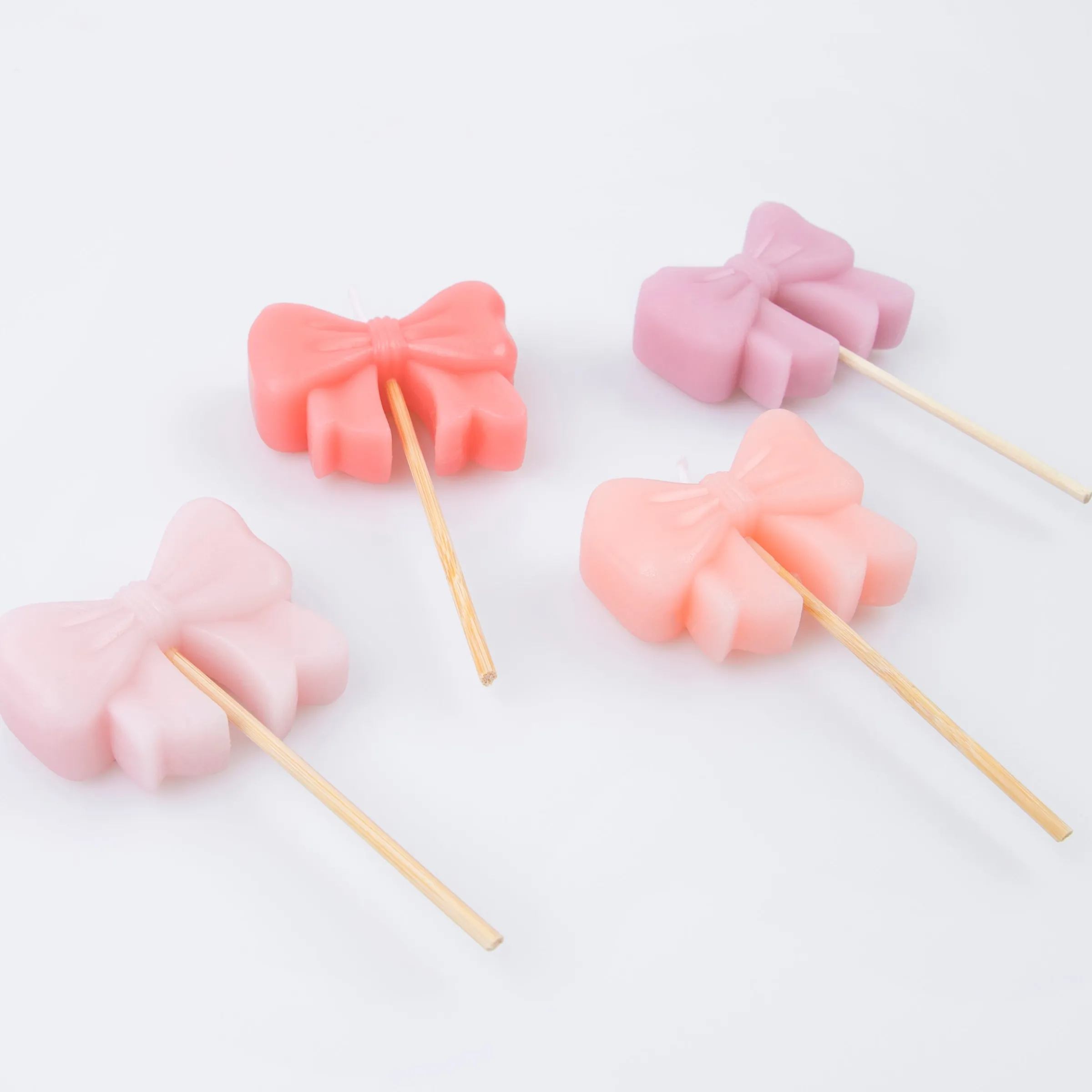 Pink Bow Candles (x 4)>Meri Meri Best