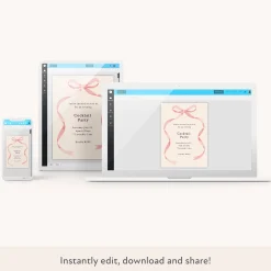 Pink Bow Ribbon Download & Print Invitation>Meri Meri Best
