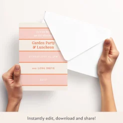 Pink Cabana Stripe Download & Print Invitation><noscript><img width=