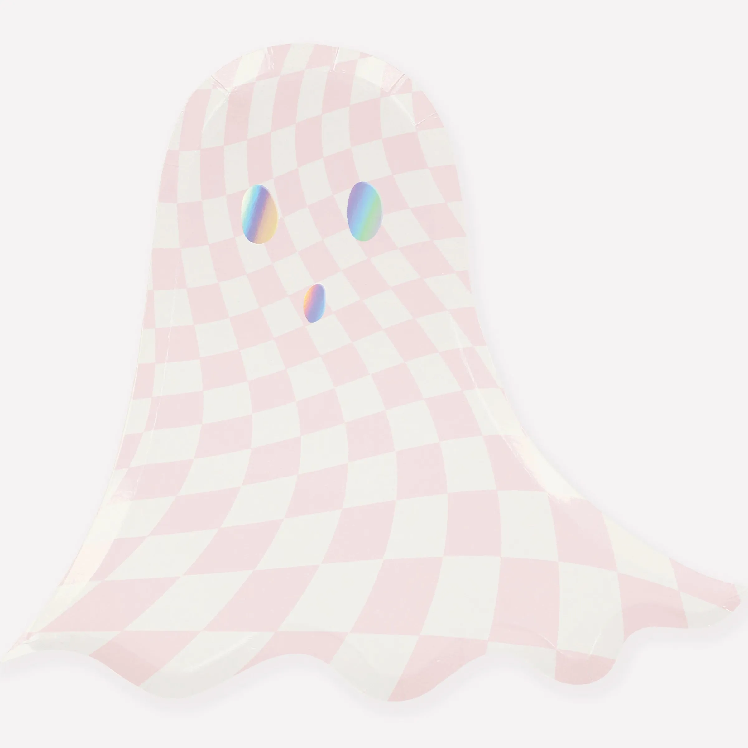 Pink Checker Ghost Plates (x 8)>Meri Meri Discount