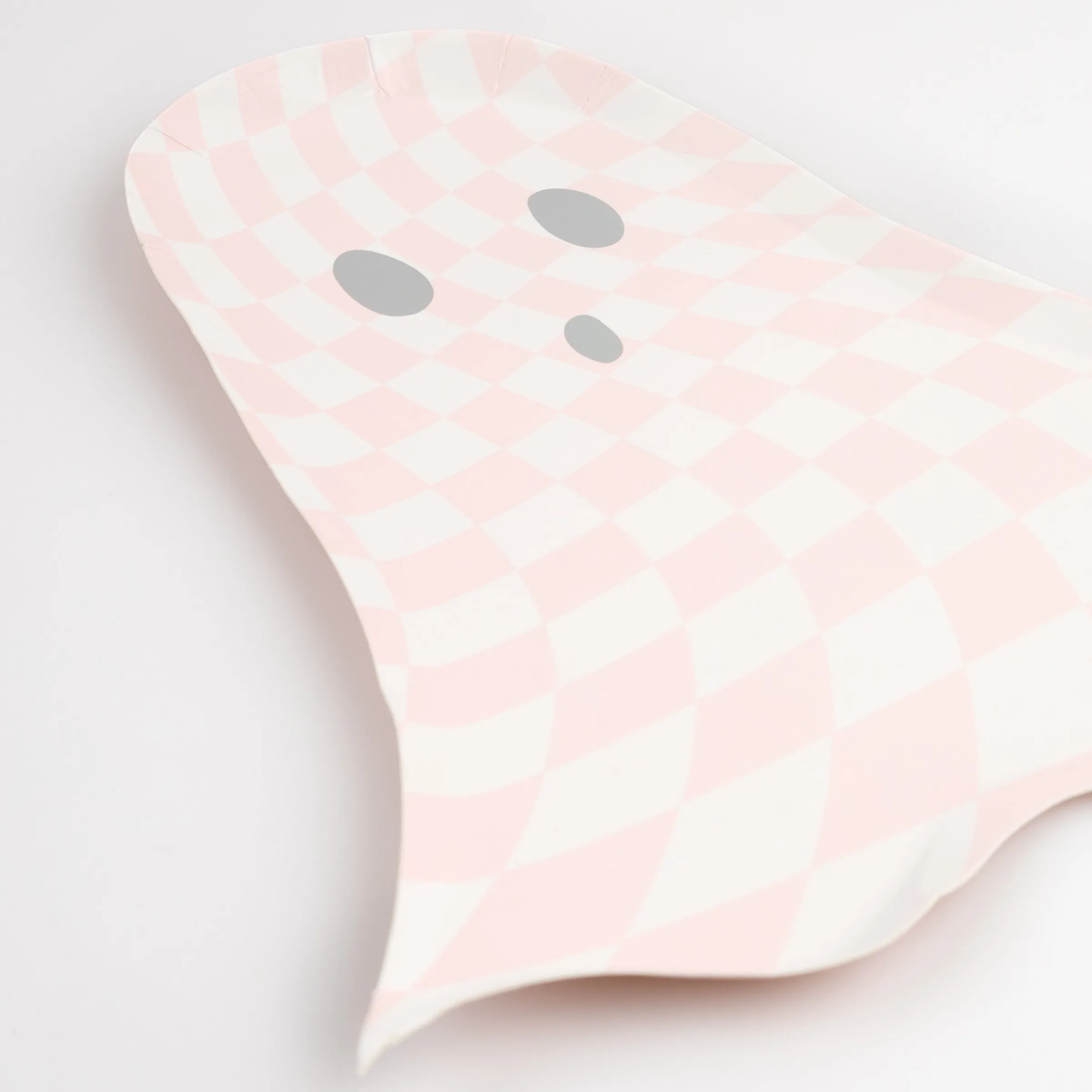 Pink Checker Ghost Plates (x 8)>Meri Meri Discount