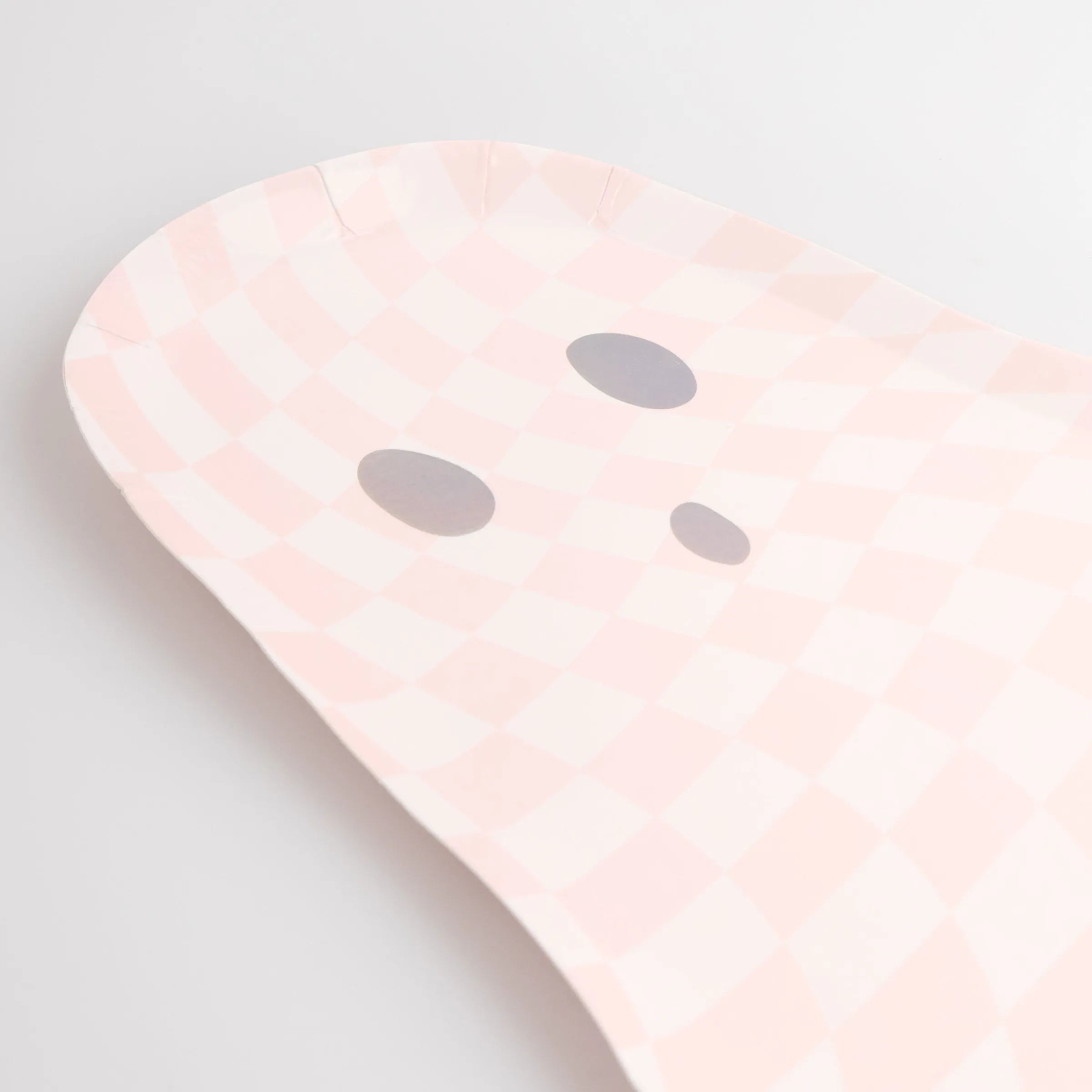 Pink Checker Ghost Plates (x 8)>Meri Meri Discount