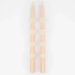 Pink Daisy Taper Candles (x 2)><noscript><img width=