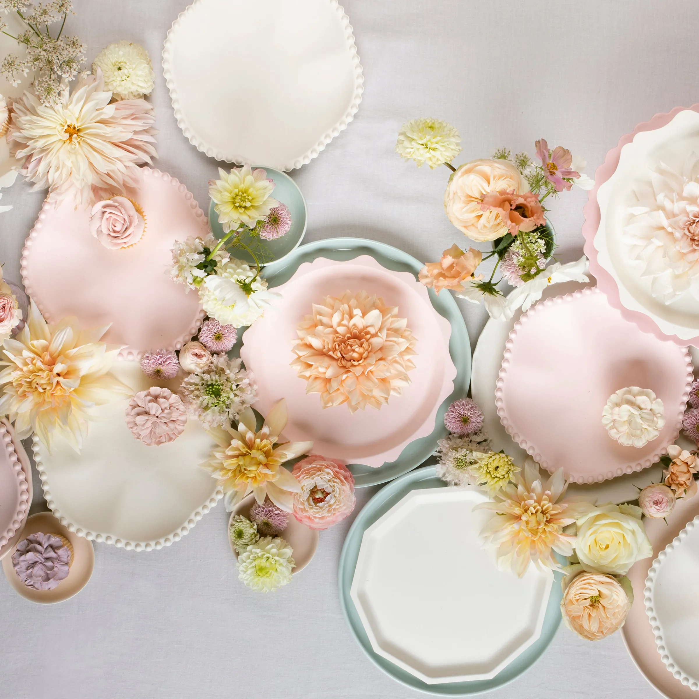 Pink Decagon Compostable Side Plates (x 8)>Meri Meri New