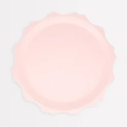 Pink Decorative Edge Compostable Side Plates (x 8)>Meri Meri Clearance