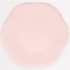Pink Dot Edged Flower Compostable Dinner Plates (x 8)>Meri Meri Outlet