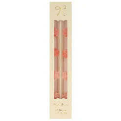 Pink Flower Taper Candles (x 2)><noscript><img width=