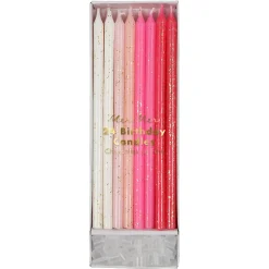Pink Glitter Candles (x 24)>Meri Meri Outlet