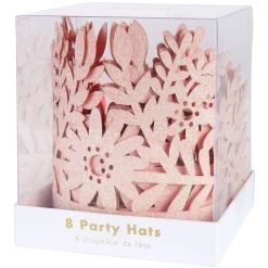 Pink Glitter Party Crowns (x 8)><noscript><img width=