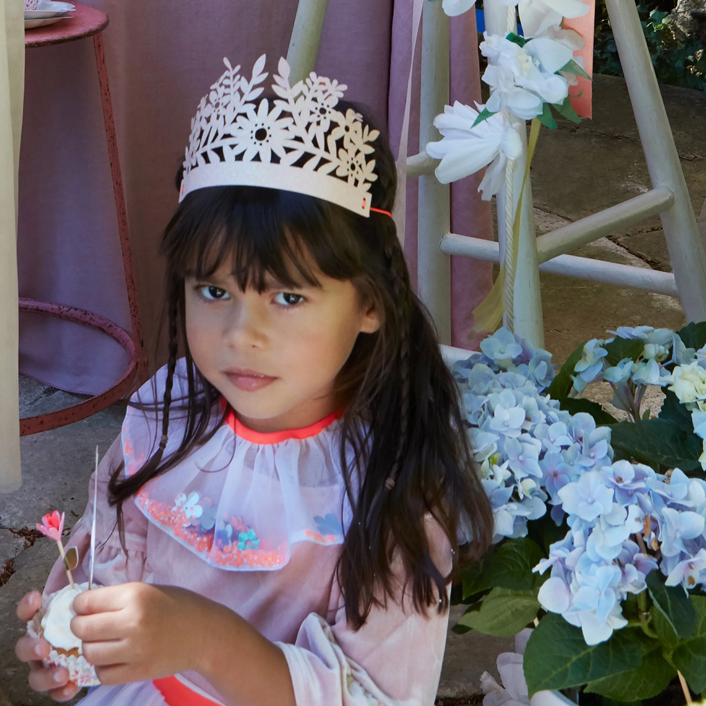 Pink Glitter Party Crowns (x 8)>Meri Meri Outlet
