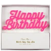 Pink Happy Birthday Candle>Meri Meri Clearance