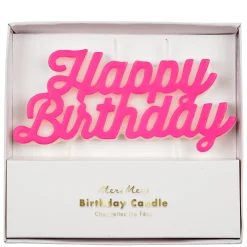 Pink Happy Birthday Candle>Meri Meri Clearance