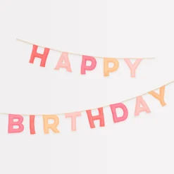 Pink Happy Birthday Felt Garland>Meri Meri Discount