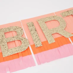 Pink Happy Birthday Fringe Garland Set>Meri Meri Hot