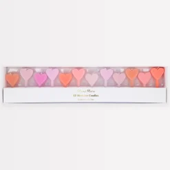 Pink Heart Candles (x 12)>Meri Meri Clearance