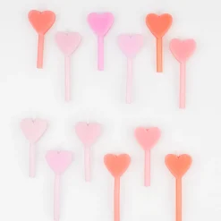 Pink Heart Candles (x 12)><noscript><img width=
