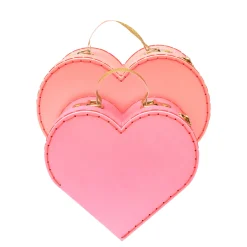 Pink Heart Suitcases (x 2)>Meri Meri Fashion