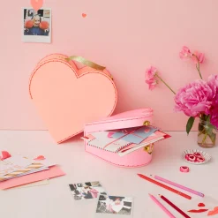 Pink Heart Suitcases (x 2)><noscript><img width=