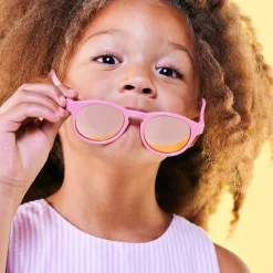 Pink Keyhole Mirrored Lense Sunglasses><noscript><img width=