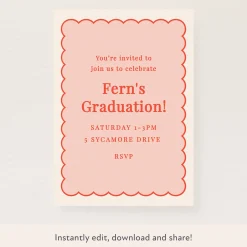 Pink Scallop Download & Print Invitation>Meri Meri Best