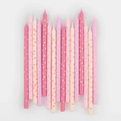 Pink Stars Candles (x 16)>Meri Meri Outlet
