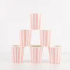 Pink Stripe Cups (x 8)>Meri Meri Fashion