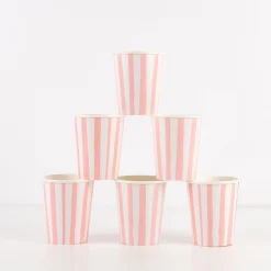 Pink Stripe Cups (x 8)>Meri Meri Fashion