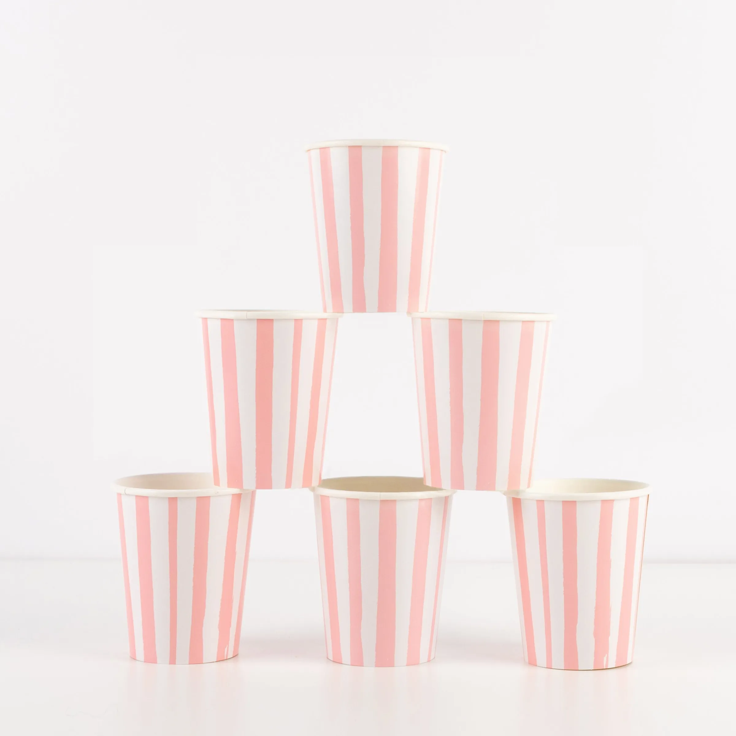 Pink Stripe Cups (x 8)>Meri Meri Fashion