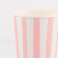 Pink Stripe Cups (x 8)><noscript><img width=