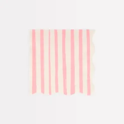Pink Stripe Small Napkins (x 16)>Meri Meri Clearance