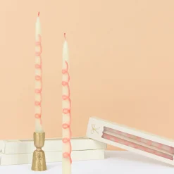 Pink Swirl Taper Candles (x 2)>Meri Meri Sale