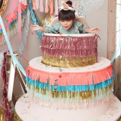 Pink Tinsel Fringe Garland><noscript><img width=