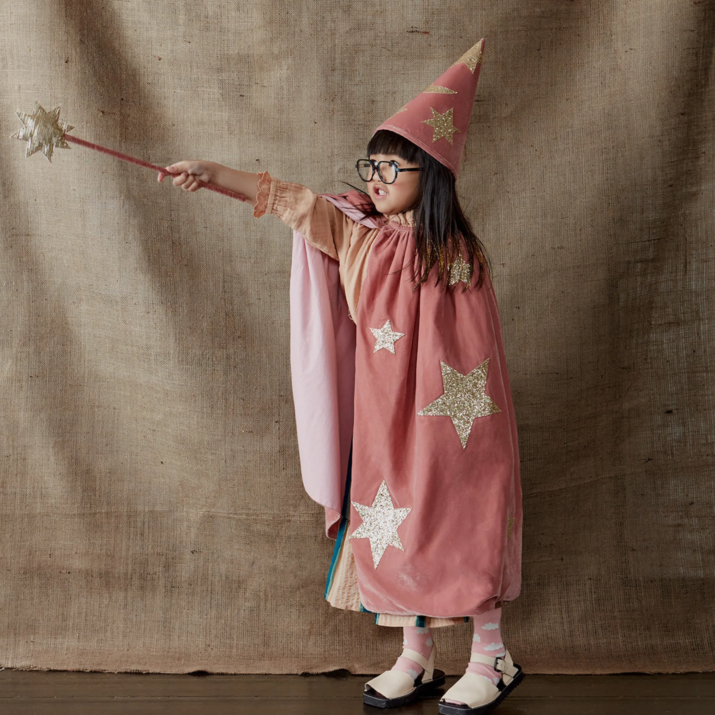 Pink Velvet Wizard Costume>Meri Meri New