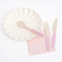 Pink Wooden Cutlery Set (x 24)>Meri Meri Outlet