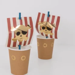 Pirate Cup & Straws Set (x 8)>Meri Meri Outlet