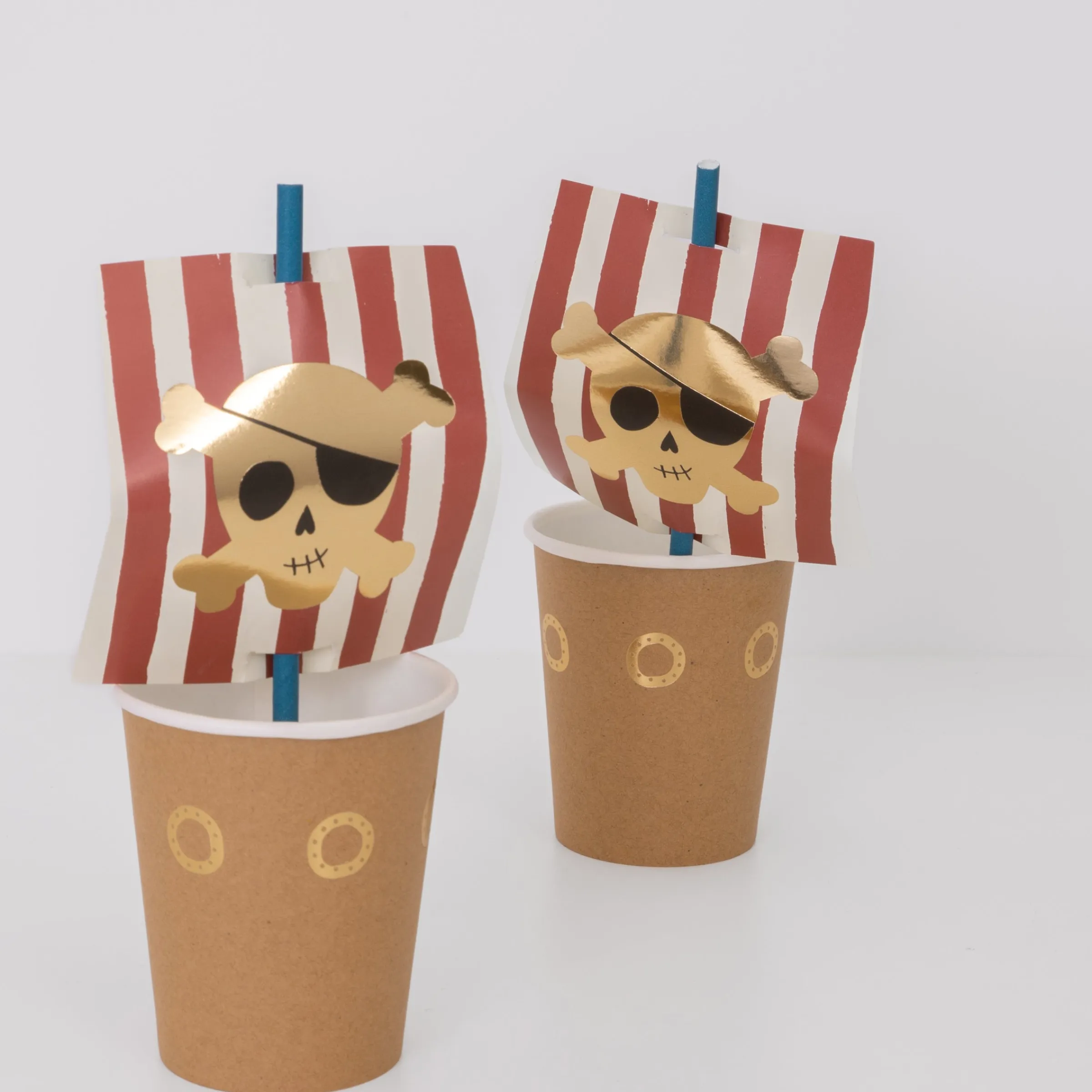 Pirate Cup & Straws Set (x 8)>Meri Meri Outlet