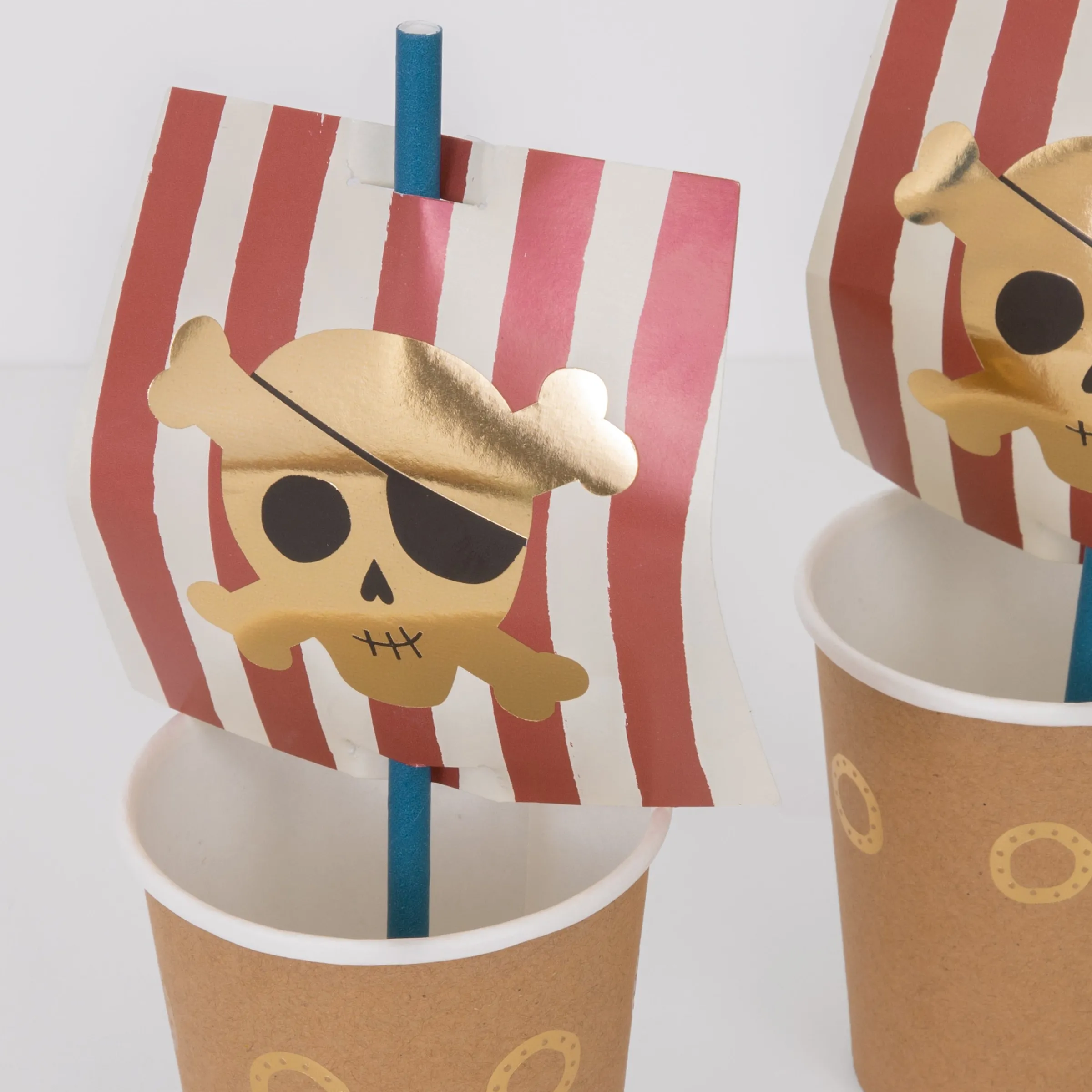 Pirate Cup & Straws Set (x 8)>Meri Meri Outlet