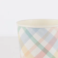 Plaid Pattern Cups (x 8)>Meri Meri Best