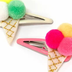 Pompom Ice Cream Hair Clips (x 2)><noscript><img width=