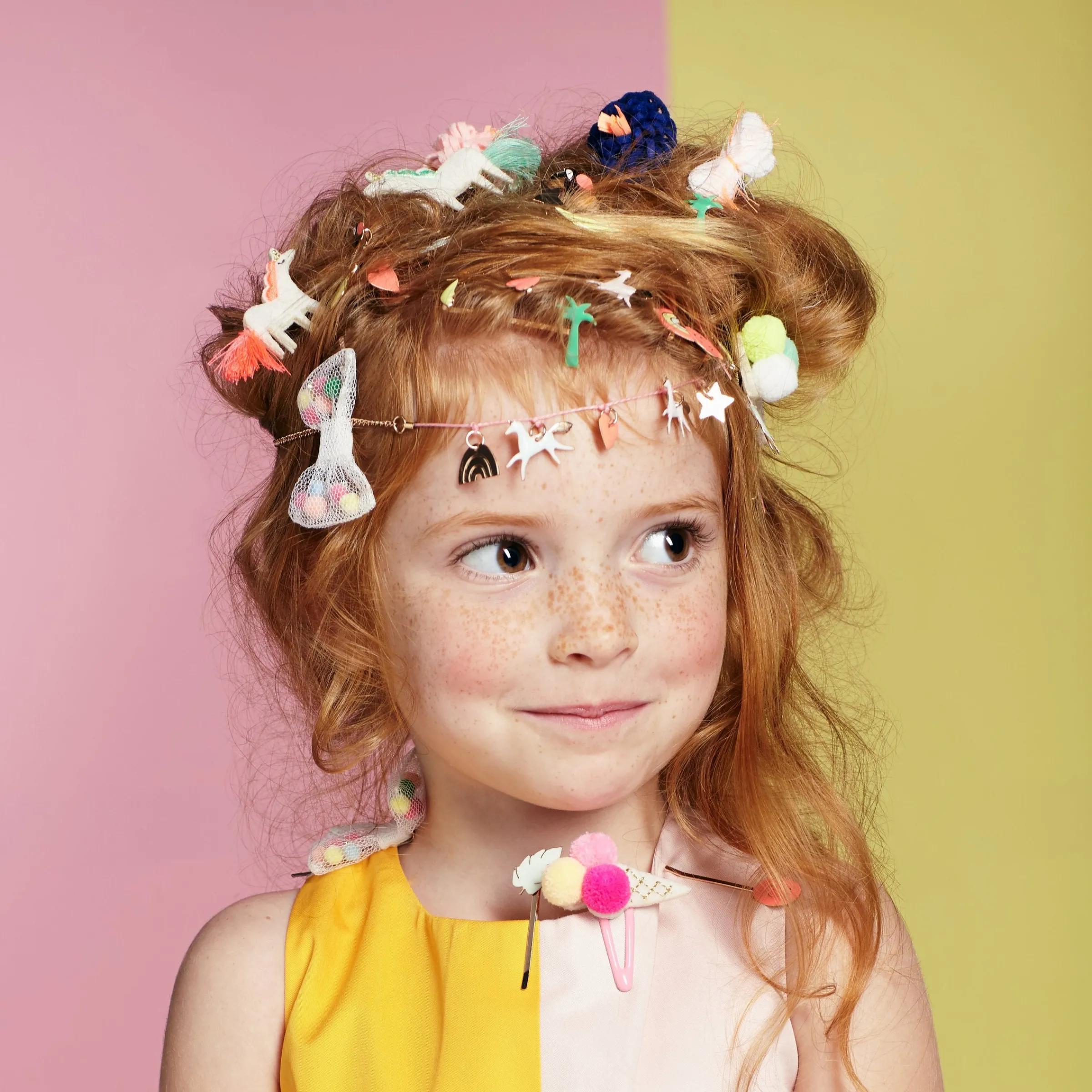 Pompom Ice Cream Hair Clips (x 2)>Meri Meri Fashion