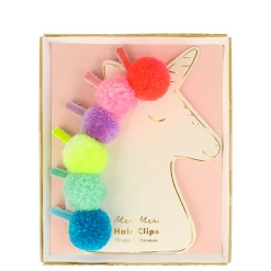Pompom Unicorn Hair Clips (x 6)>Meri Meri Best